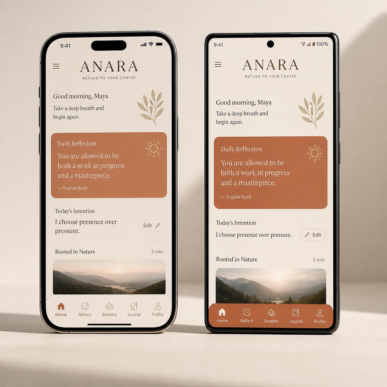 ANARA app shown on iPhone and Android devices